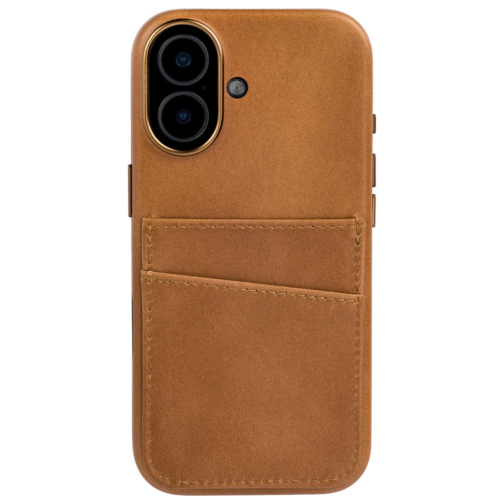 Genuine Leather Card Case for iPhone 17 - Light Brown - M2GL