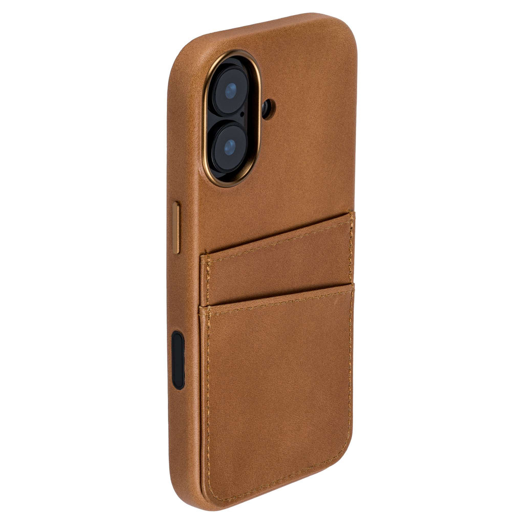 Genuine Leather Card Case for iPhone 17 - Light Brown - M2GL