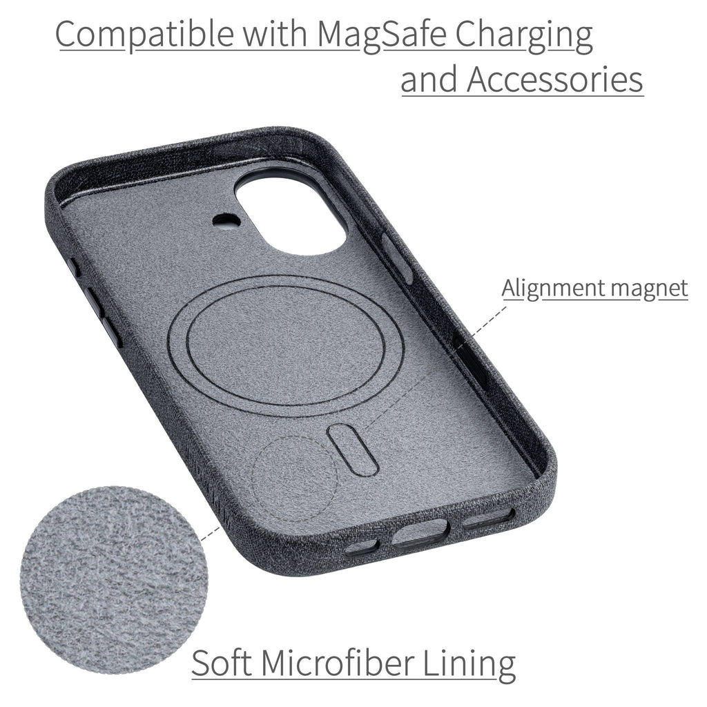 MSVL Slim Vegan Leather Case for iPhone 17 - Charcoal Black