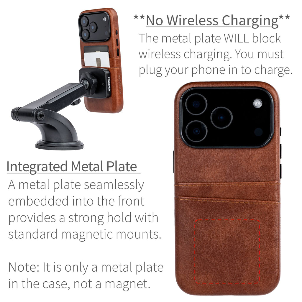 M2 Exec Card Case for iPhone 17 Pro - Brown