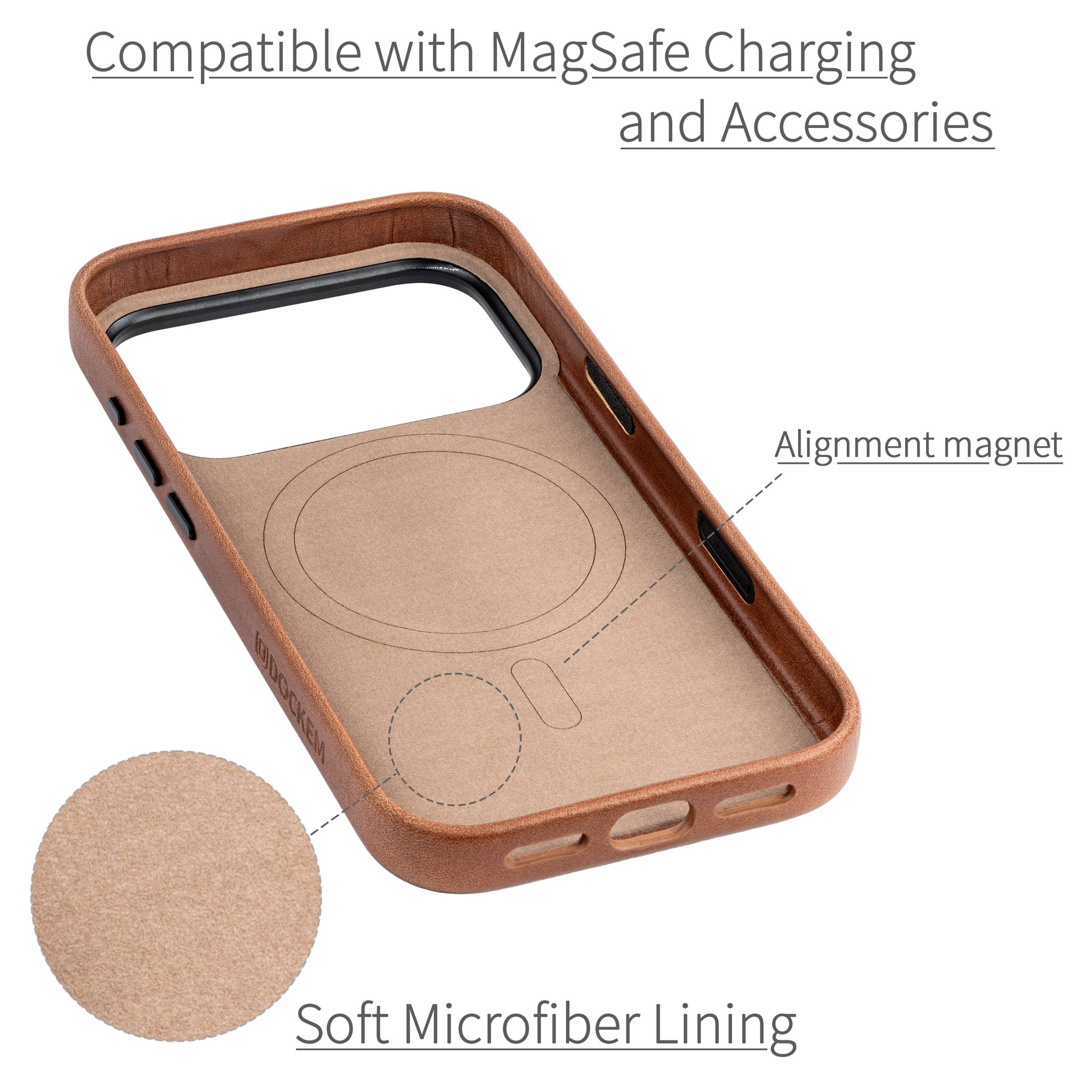 Slim Genuine Leather Case for iPhone 17 Pro - Brown - MSGL