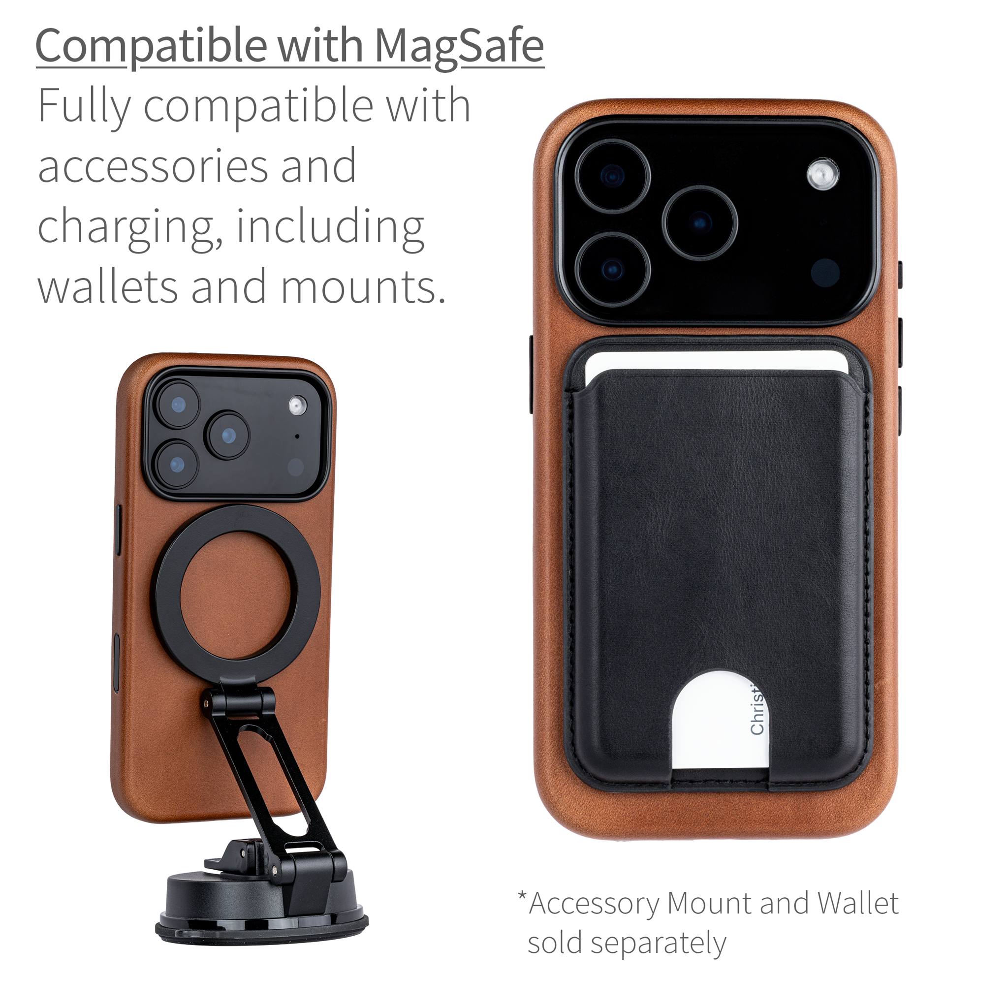 Slim Genuine Leather Case for iPhone 17 Pro - Brown - MSGL