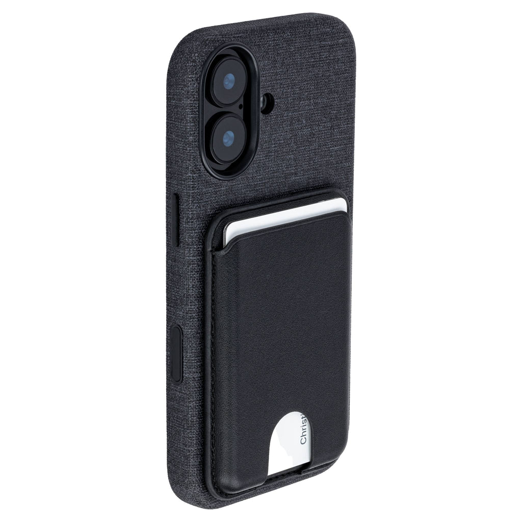 MSVL Slim Vegan Leather Case for iPhone 17 - Charcoal Black