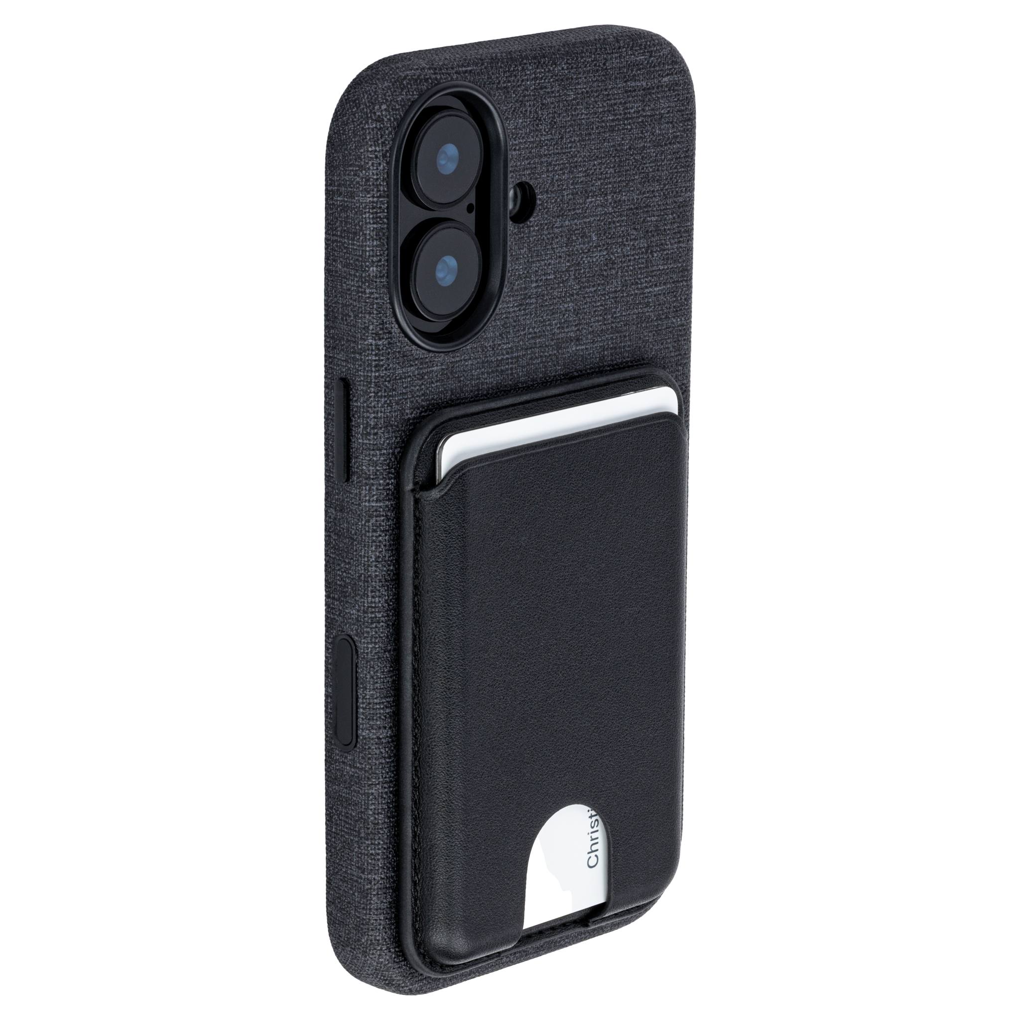MSVL Slim Vegan Leather Case for iPhone 17 - Charcoal Black