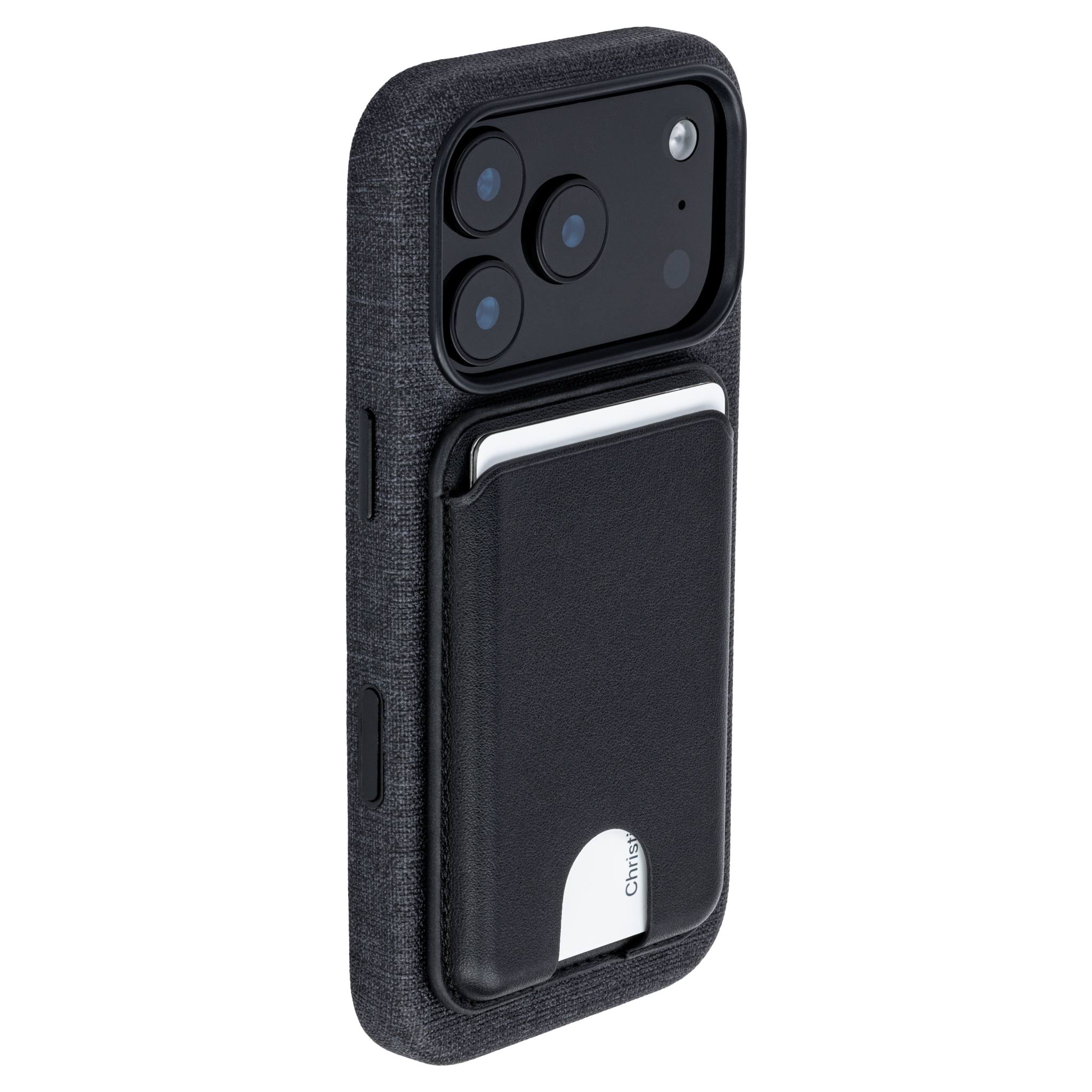 MSVL Slim Vegan Leather Case for iPhone 17 Pro - Charcoal Black