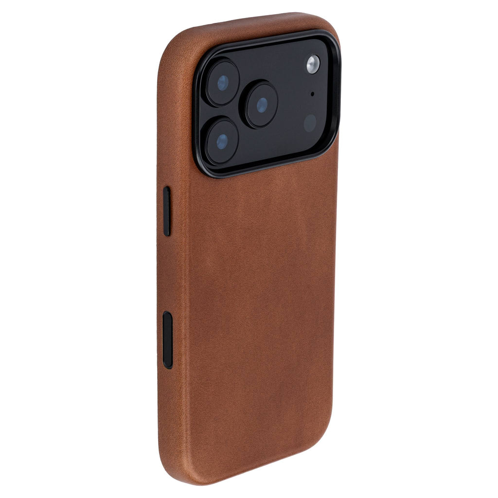 Slim Genuine Leather Case for iPhone 17 Pro - Brown - MSGL