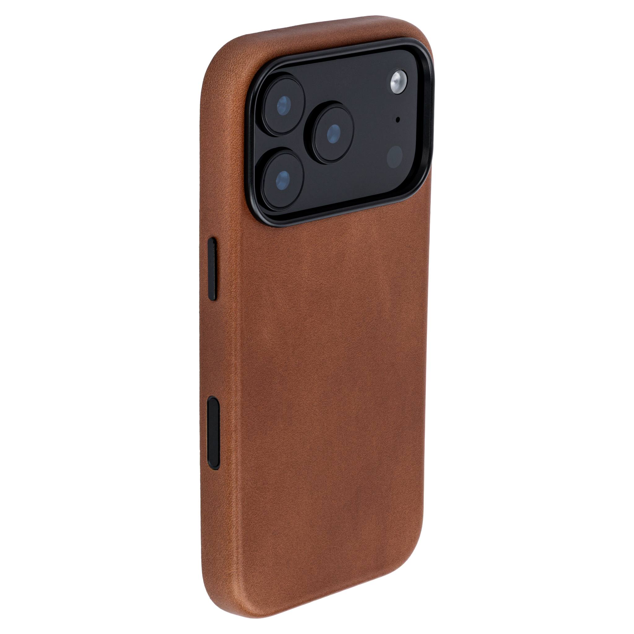 Slim Genuine Leather Case for iPhone 17 Pro - Brown - MSGL