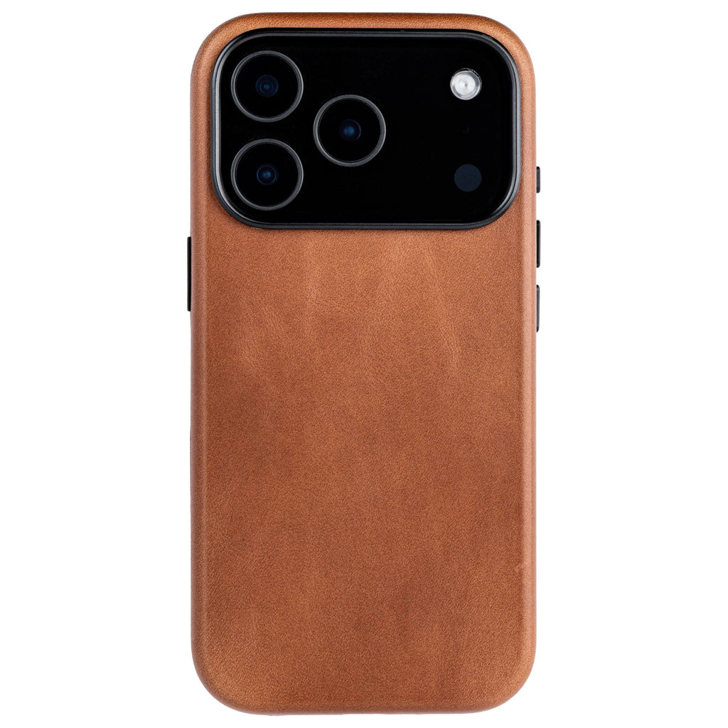 Slim Genuine Leather Case for iPhone 17 Pro - Brown - MSGL