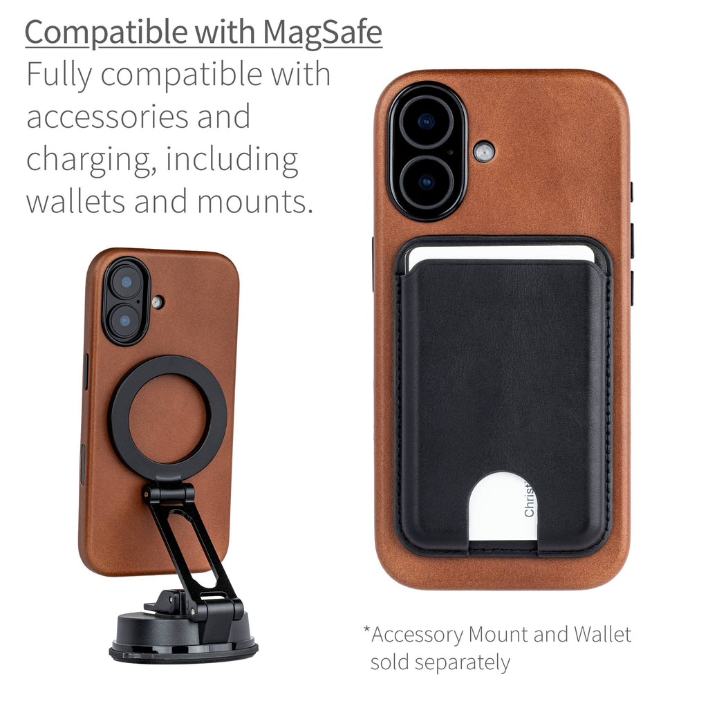 Slim Genuine Leather Case for iPhone 17 - Brown - MSGL