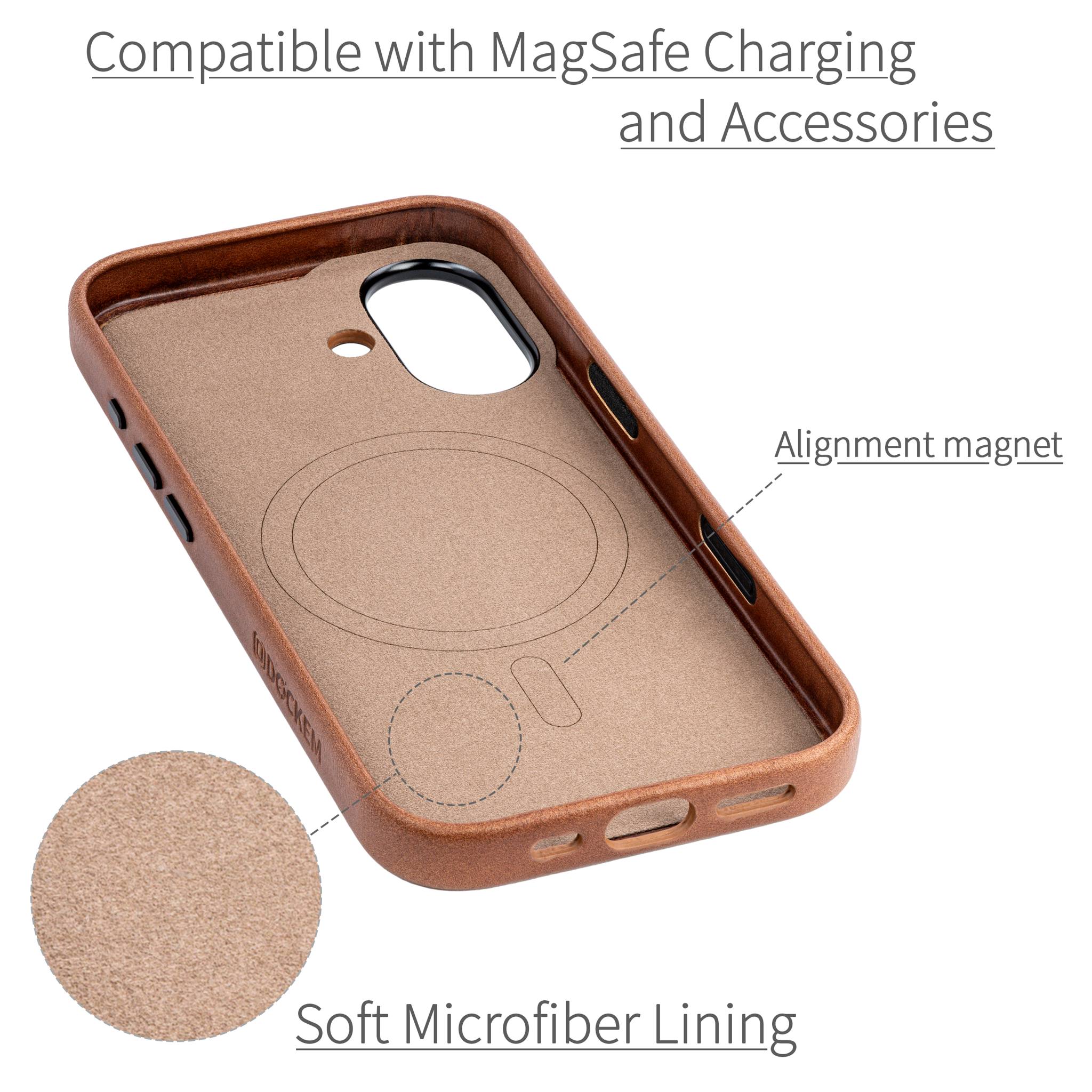 Slim Genuine Leather Case for iPhone 17 - Brown - MSGL