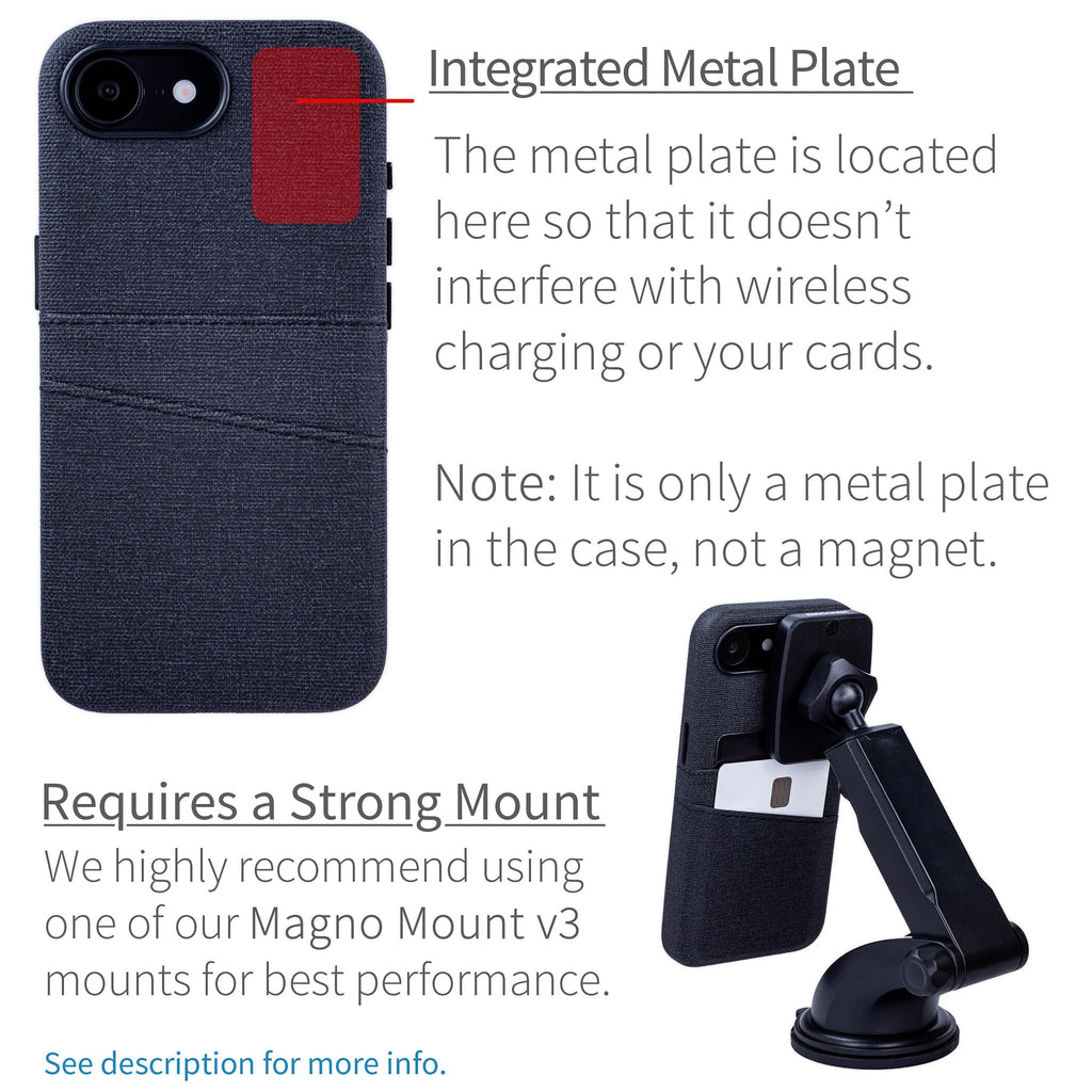 Luxe Card Case for iPhone 17e / 16e - Charcoal Black