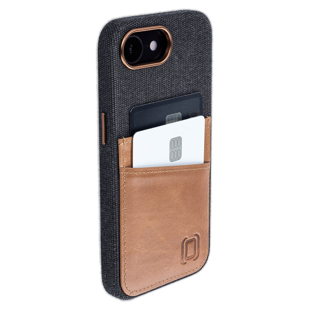 Fabric and Leather Card Case for iPhone 17e / 16e - M2F