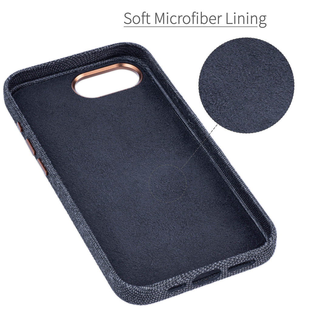 Fabric and Leather Card Case for iPhone 17e / 16e - M2F