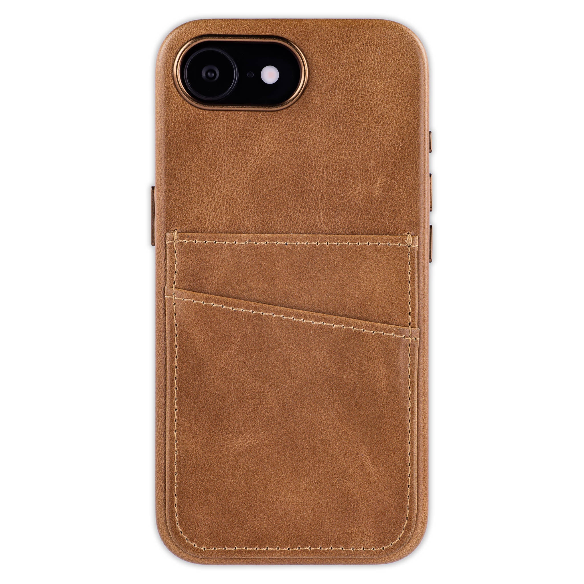 Genuine Leather Card Case for iPhone 17e / 16e - Light Brown - M2GL