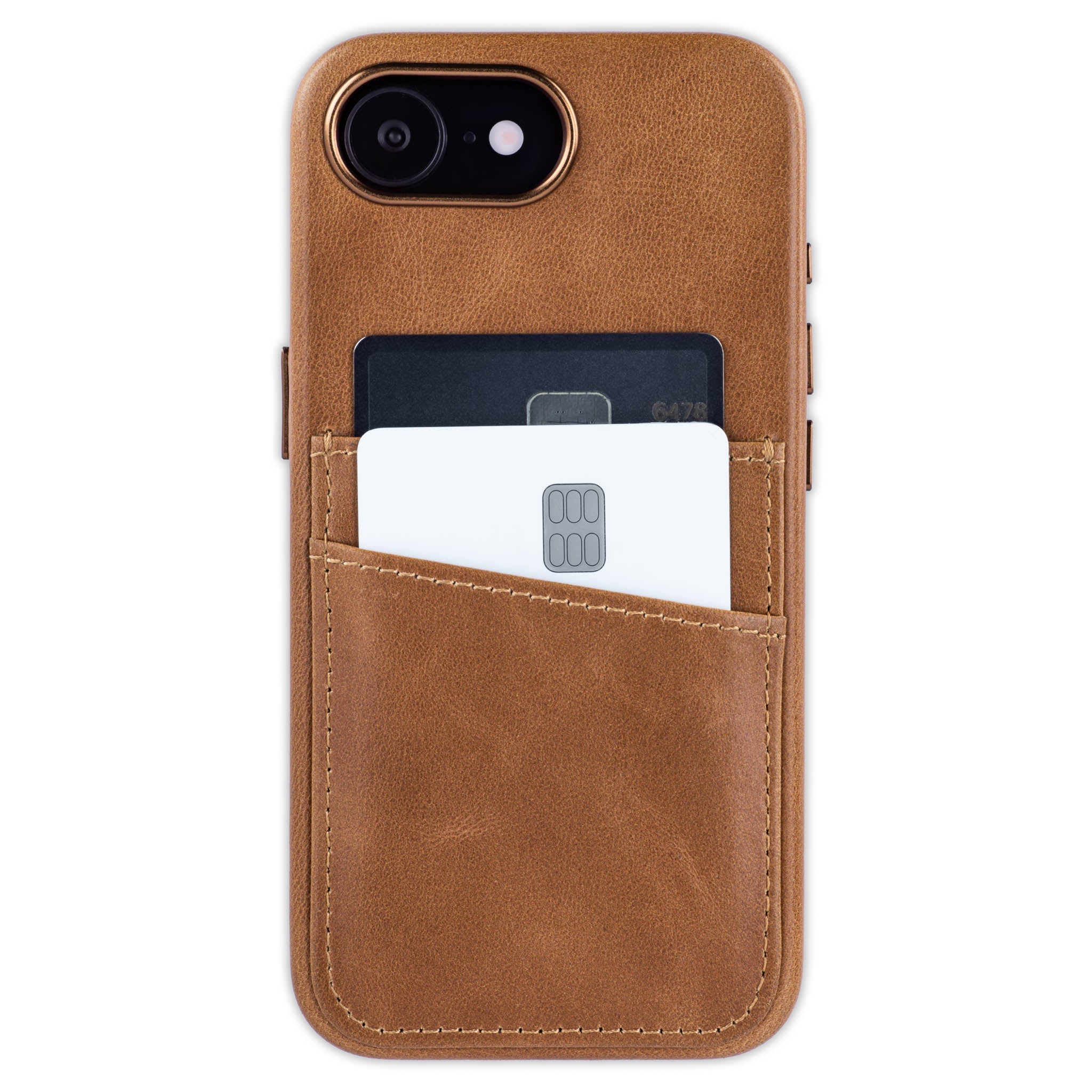 Genuine Leather Card Case for iPhone 17e / 16e - Light Brown - M2GL