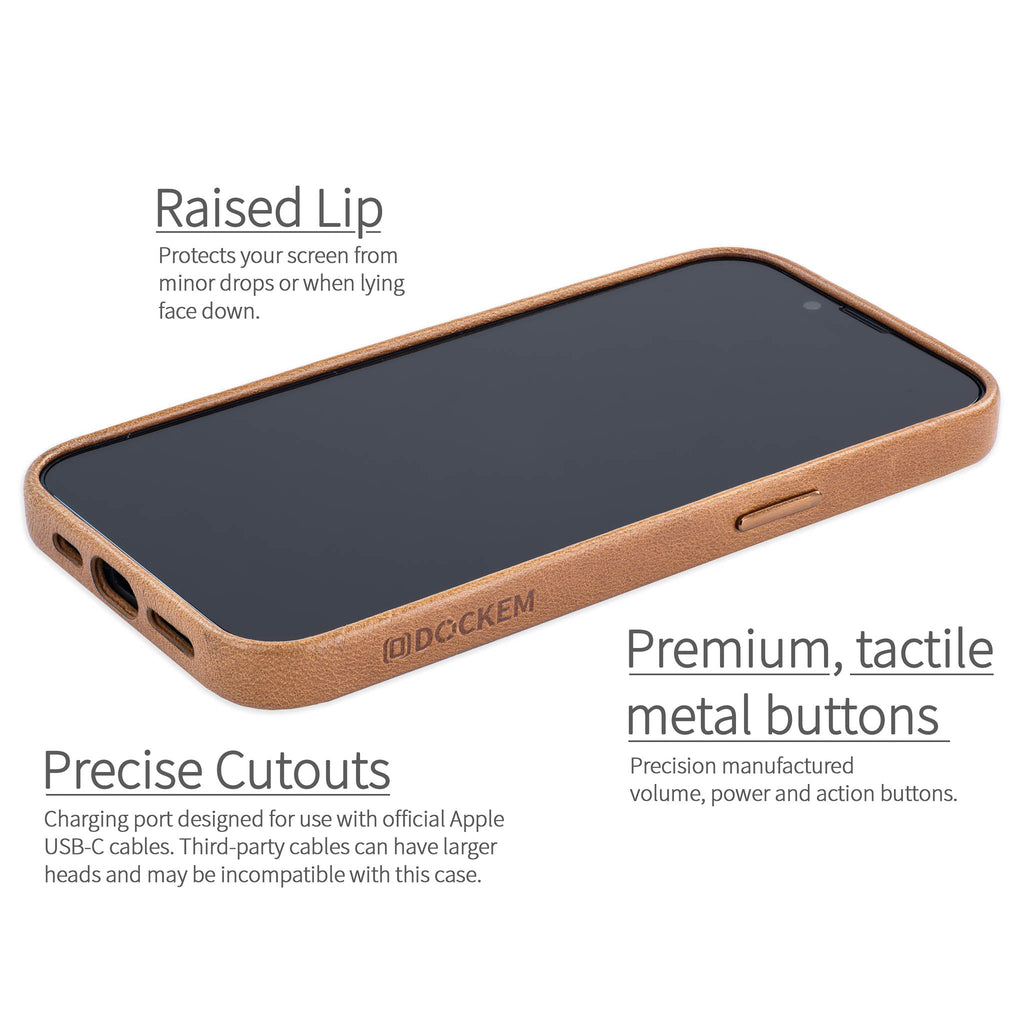 Genuine Leather Card Case for iPhone 17e / 16e - Light Brown - M2GL