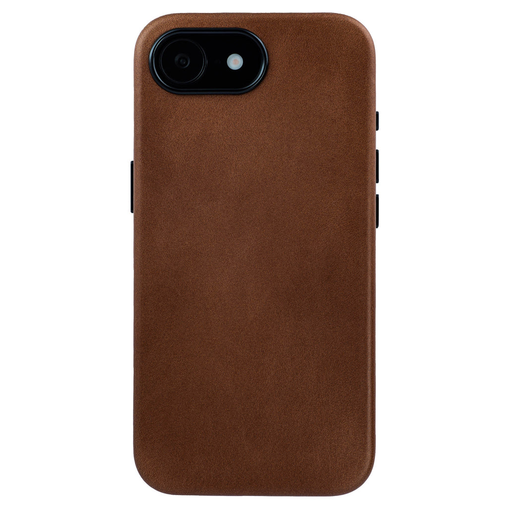 Slim Genuine Leather Case for iPhone 17e / 16e - Brown - MSGL