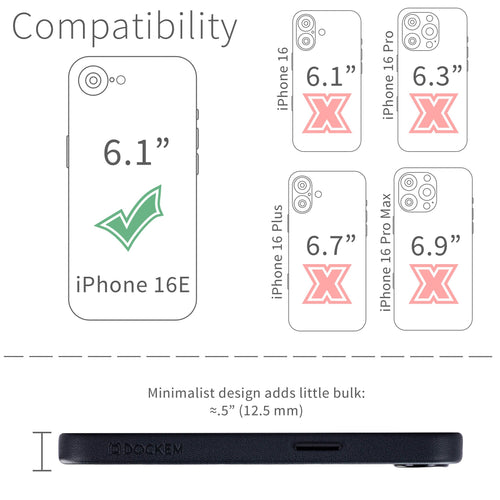Apex Vegan Leather Case for iPhone 17e / 16e - Black